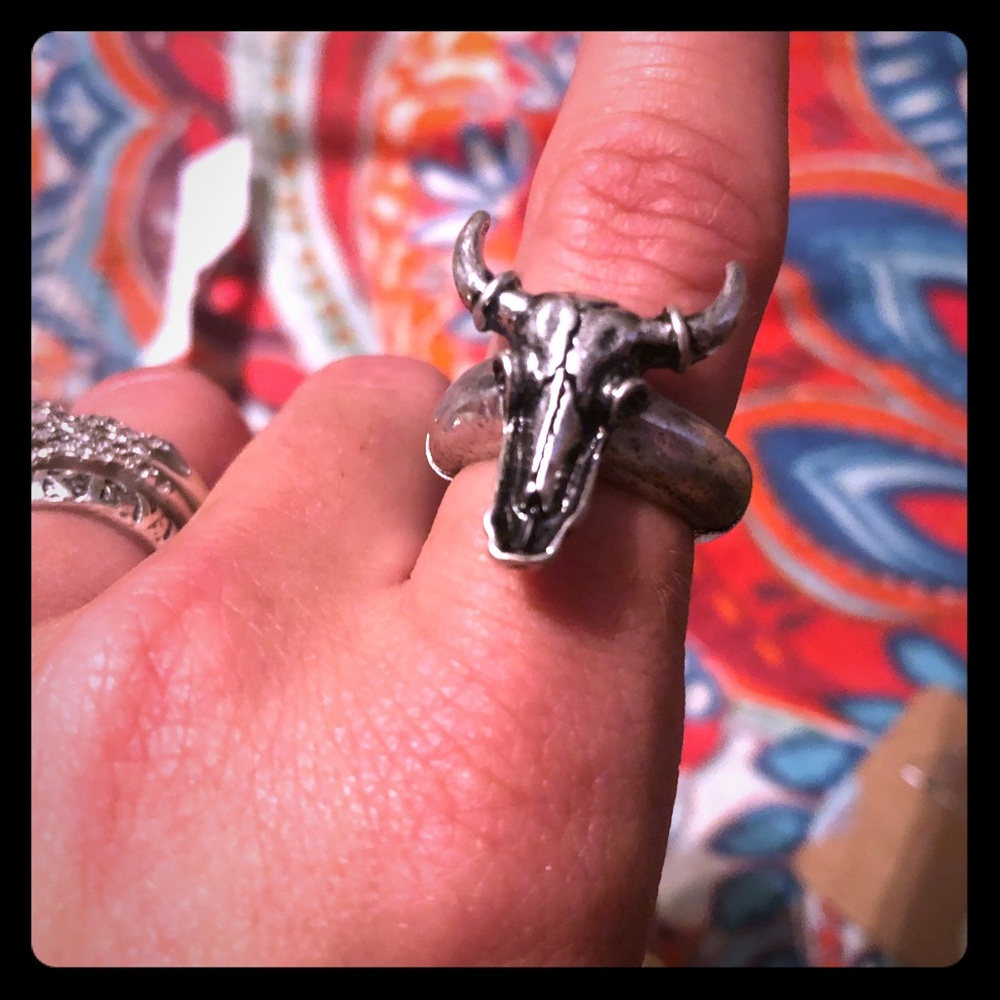 • NEW • Cow skull ring